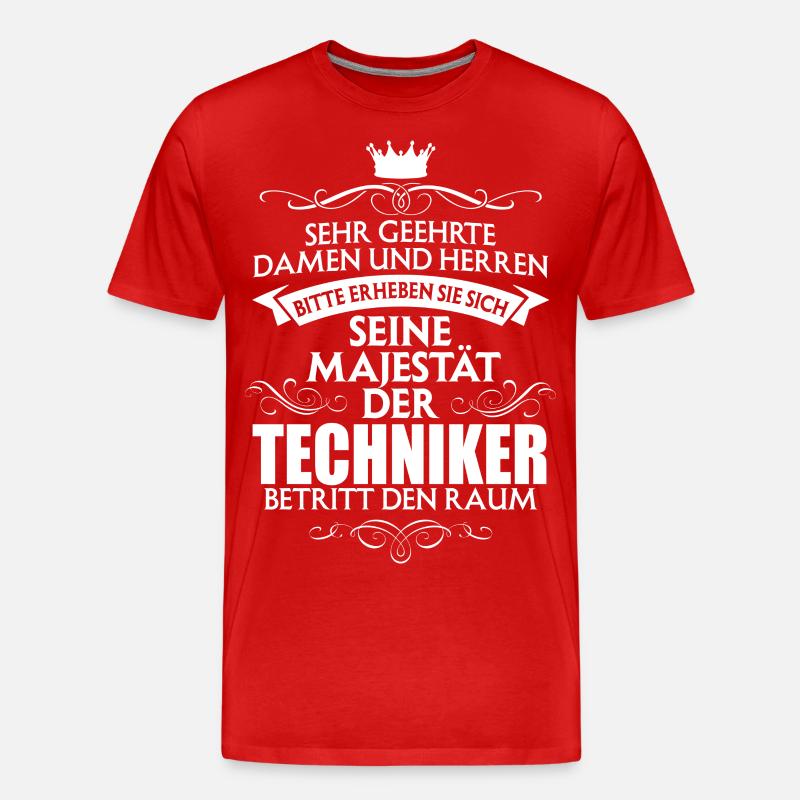 TECHNIKER - Majestät - Männer Premium Bio T-Shirt - Rot