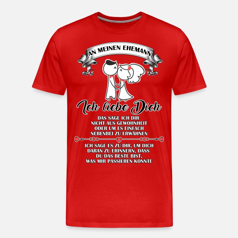 Ich liebe dich - Ehemann - Männer Premium Bio T-Shirt - Rot