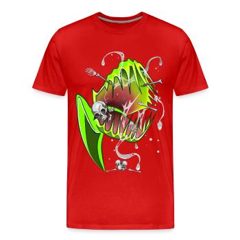 Botanical Shirt Carnivorous Plants Venus Flytrap - Männer Premium Bio T-Shirt - Rot - Vorne - Damien (186cm)