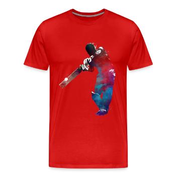 Cricket Sport Kunst #cricket - Männer Premium Bio T-Shirt - Rot - Vorne - Damien (186cm)