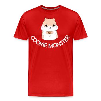 Hamster Cookiemonster - Männer Premium Bio T-Shirt - Rot - Vorne - Damien (186cm)