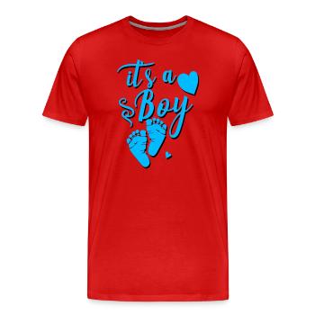 it's a boy babyfüße - Männer Premium Bio T-Shirt - Rot - Vorne - Damien (186cm)