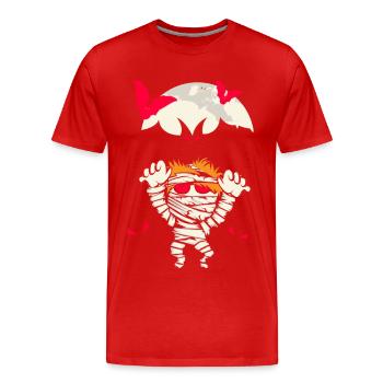 Momie d’Halloween - T-shirt bio Premium Homme - rouge - Devant - Damien (186cm)