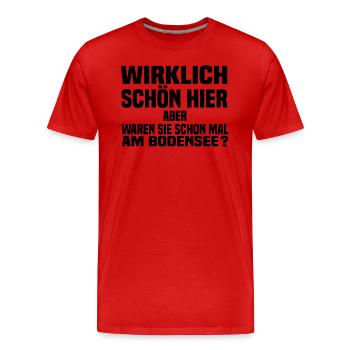 schön hier bodensee - Männer Premium Bio T-Shirt - Rot - Vorne - Damien (186cm)