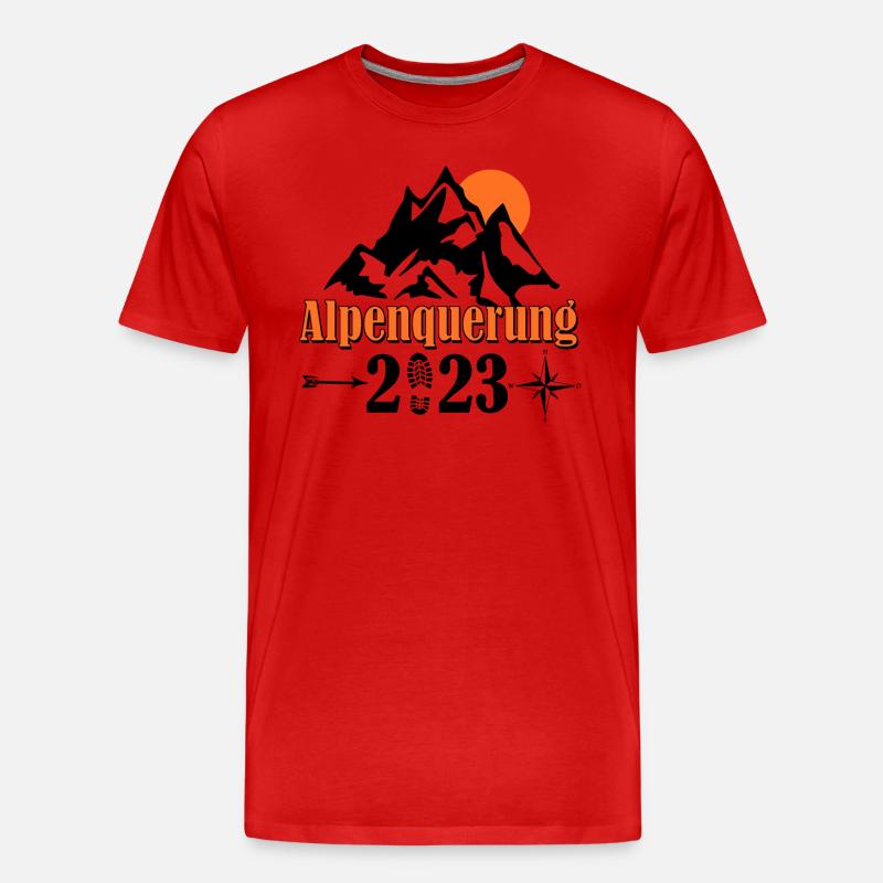 alpenquerung 2023 - Männer Premium Bio T-Shirt - Rot
