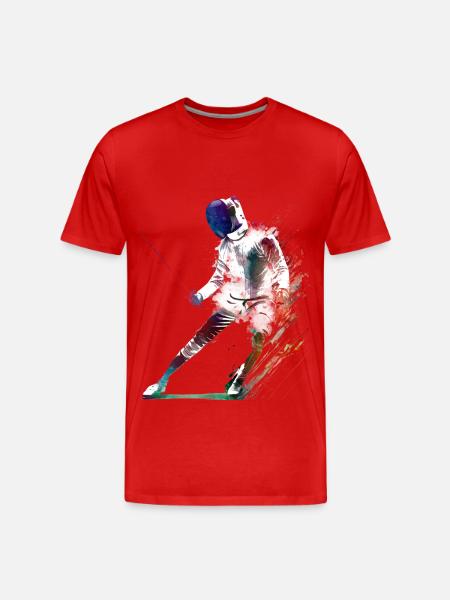 Scherma Sport Art #fencing #sport - Maglietta ecologica premium da uomo - rosso