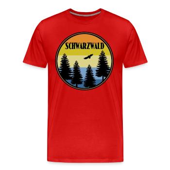 Schwarzwald - Männer Premium Bio T-Shirt - Rot - Vorne - Damien (186cm)