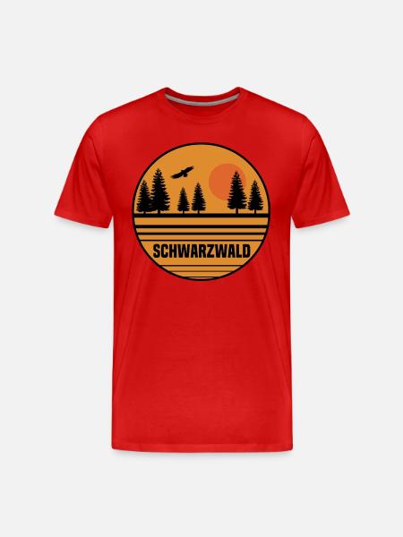 Schwarzwald Sonnenuntergang - Männer Premium Bio T-Shirt - Rot