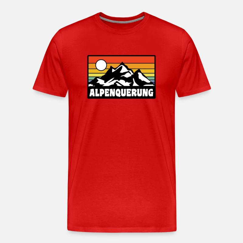 Alpenquerung - Männer Premium Bio T-Shirt - Rot