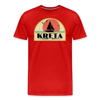 Kreta - Männer Premium Bio T-Shirt - Rot - Vorne - Damien (186cm)