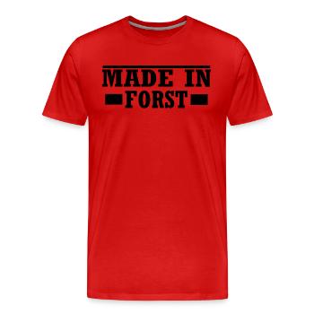 made in Forst Lausitz - Männer Premium Bio T-Shirt - Rot - Vorne - Damien (186cm)
