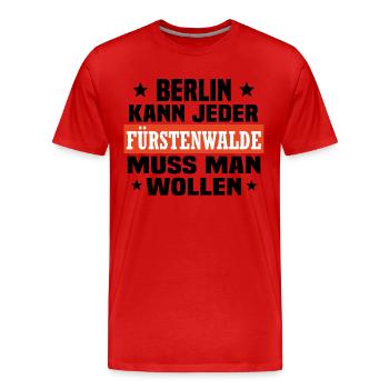 Fürstenwalde Spree - Männer Premium Bio T-Shirt - Rot - Vorne - Damien (186cm)
