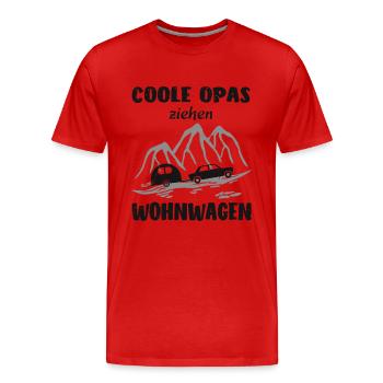 Coole Opas ziehen Wohnwagen - Männer Premium Bio T-Shirt - Rot - Vorne - Damien (186cm)