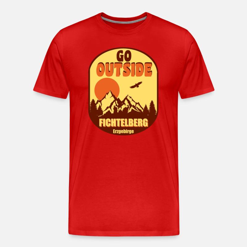 Fichtelberg - Männer Premium Bio T-Shirt - Rot