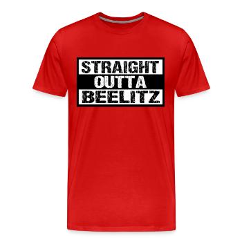 Beelitz - Männer Premium Bio T-Shirt - Rot - Vorne - Damien (186cm)