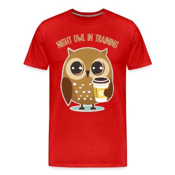 Nachtschwärmer im Training - Männer Premium Bio T-Shirt - Rot - Vorne - Damien (186cm)