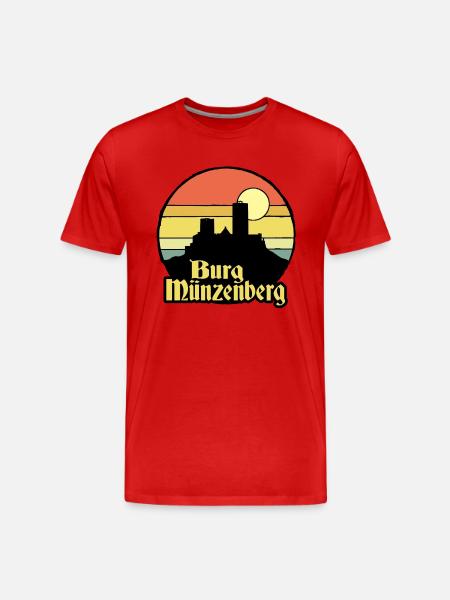 Burg Münzenberg - Männer Premium Bio T-Shirt - Rot
