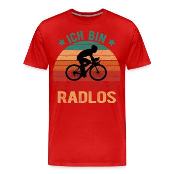 Selten Radlos Fahrrad Radsport Fahrradfahrer Bike - Männer Premium Bio T-Shirt - Rot - Vorne - Damien (186cm)