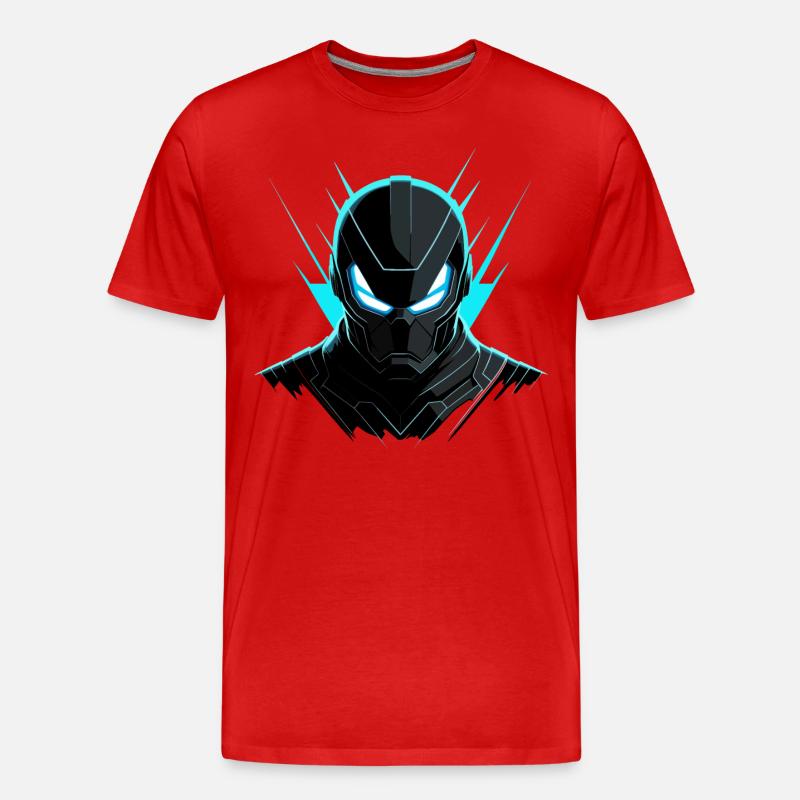 Wütender Roboter - Männer Premium Bio T-Shirt - Rot