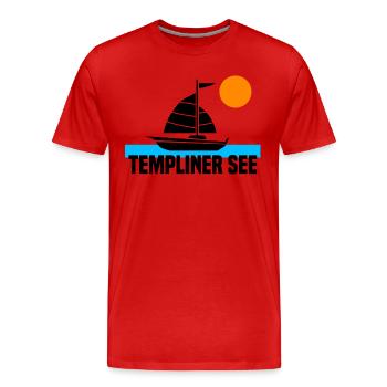 Templiner See - Männer Premium Bio T-Shirt - Rot - Vorne - Damien (186cm)