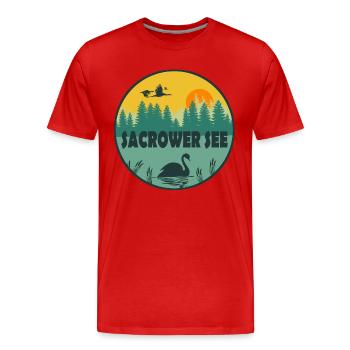 Sacrower See - Männer Premium Bio T-Shirt - Rot - Vorne - Damien (186cm)