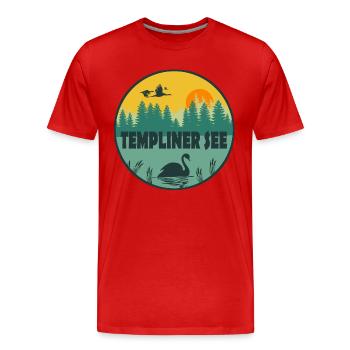 Templiner See - Männer Premium Bio T-Shirt - Rot - Vorne - Damien (186cm)