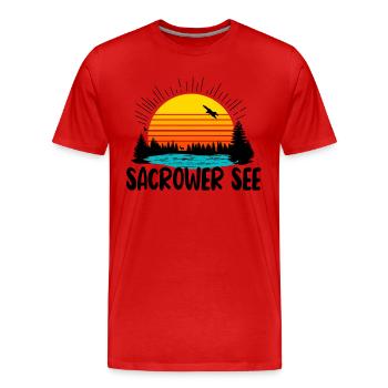 Sacrower See - Männer Premium Bio T-Shirt - Rot - Vorne - Damien (186cm)