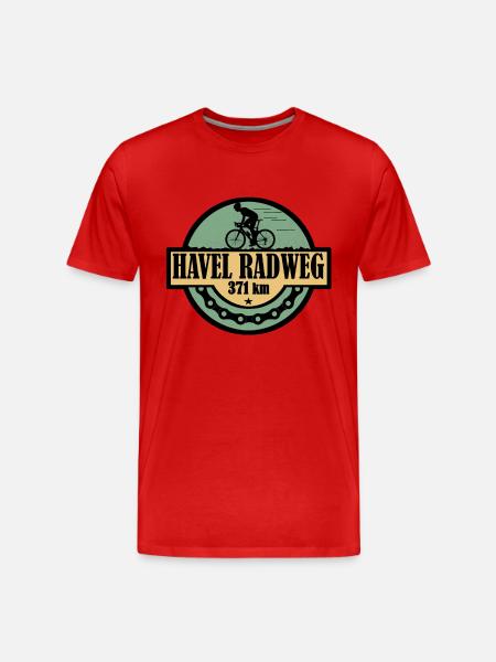 Havel Radweg - Männer Premium Bio T-Shirt - Rot