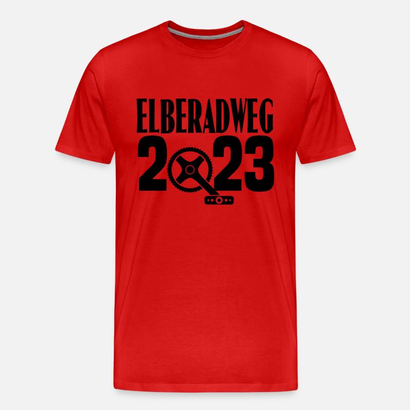 Elberadweg 2023 - Männer Premium Bio T-Shirt - Rot