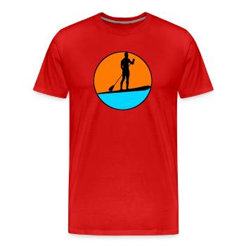 Standup Paddling - Men's Premium Organic T-Shirt - red - Front - Damien (186cm)