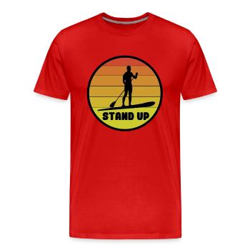 Standup Paddling - Men's Premium Organic T-Shirt - red - Front - Damien (186cm)