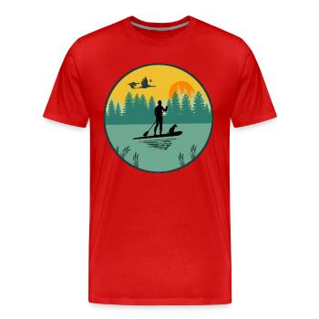 standup paddeln - Männer Premium Bio T-Shirt - Rot - Vorne - Damien (186cm)