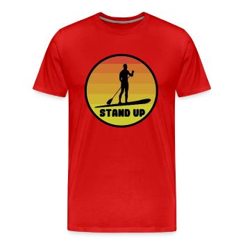standup paddeln - Männer Premium Bio T-Shirt - Rot - Vorne - Damien (186cm)