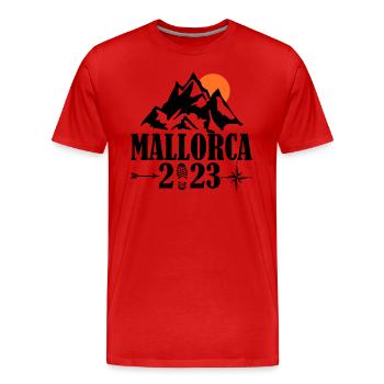 Mallorca 2023 - Männer Premium Bio T-Shirt - Rot - Vorne - Damien (186cm)
