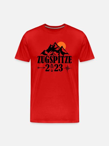 Zugspitze 2023 - Männer Premium Bio T-Shirt - Rot