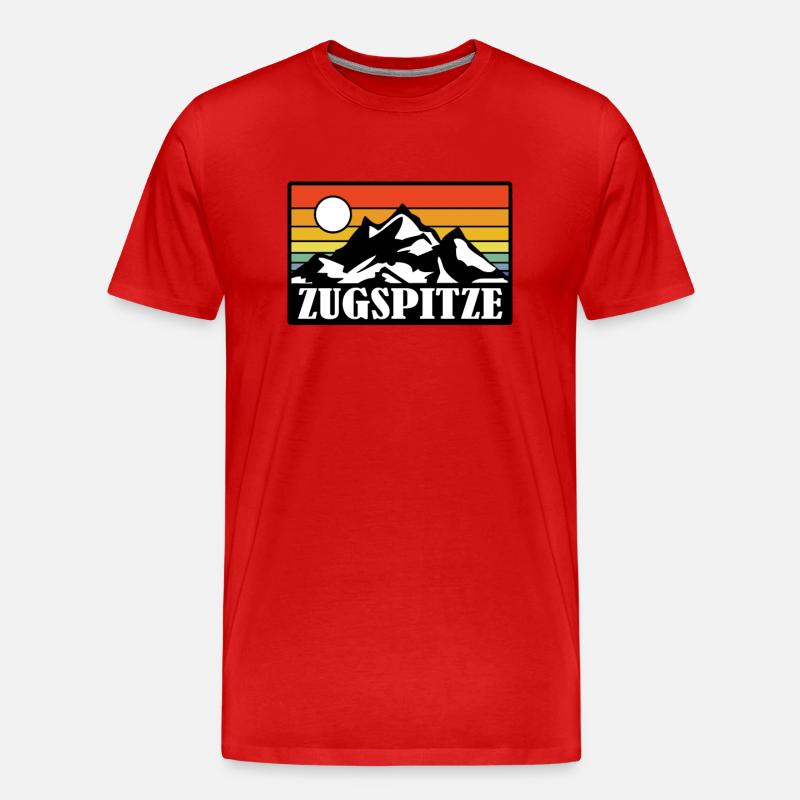 Zugspitze - Männer Premium Bio T-Shirt - Rot