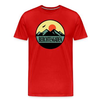 Berchtesgaden - Männer Premium Bio T-Shirt - Rot - Vorne - Damien (186cm)