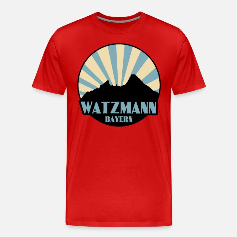 Watzmann - Männer Premium Bio T-Shirt - Rot
