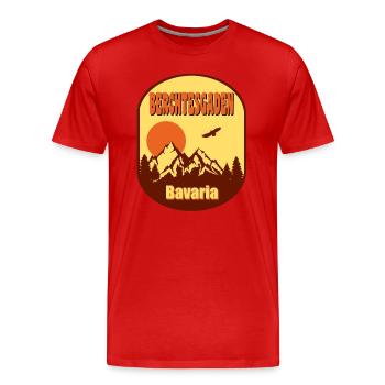 Berchtesgaden - Männer Premium Bio T-Shirt - Rot - Vorne - Damien (186cm)