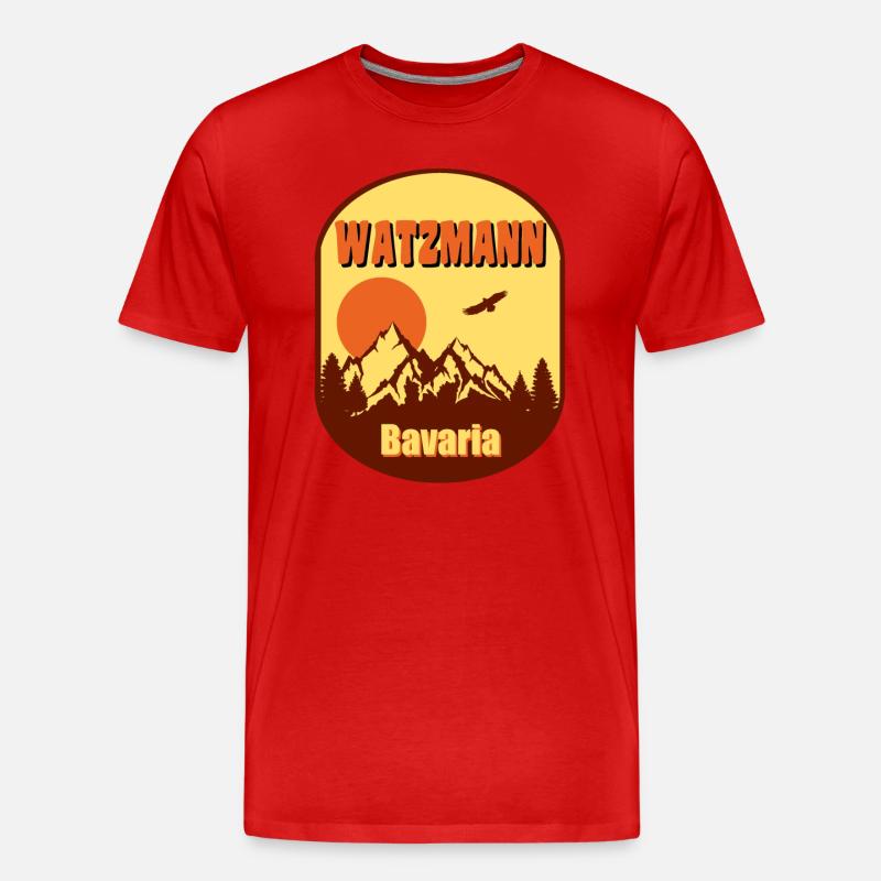 Watzmann - Männer Premium Bio T-Shirt - Rot