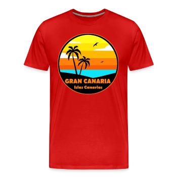 Gran Canaria - Männer Premium Bio T-Shirt - Rot - Vorne - Damien (186cm)