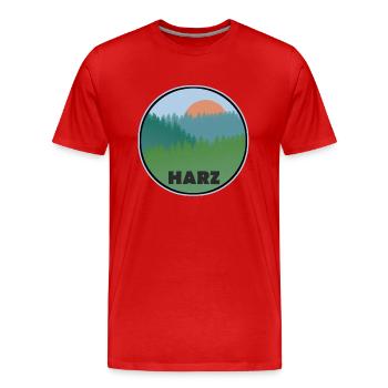 Harz - Männer Premium Bio T-Shirt - Rot - Vorne - Damien (186cm)