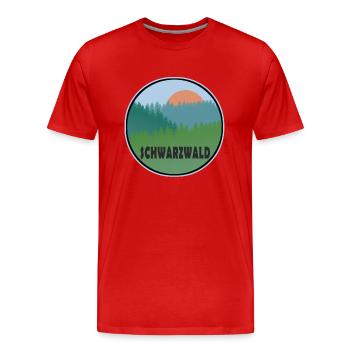 Schwarzwald - Männer Premium Bio T-Shirt - Rot - Vorne - Damien (186cm)