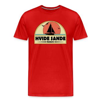 Hvide Sande Dänemark - Männer Premium Bio T-Shirt - Rot - Vorne - Damien (186cm)