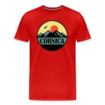 Corsica - Men's Premium Organic T-Shirt - red - Front - Damien (186cm)