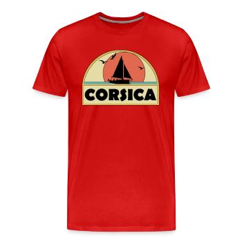 Corsica - Men's Premium Organic T-Shirt - red - Front - Damien (186cm)