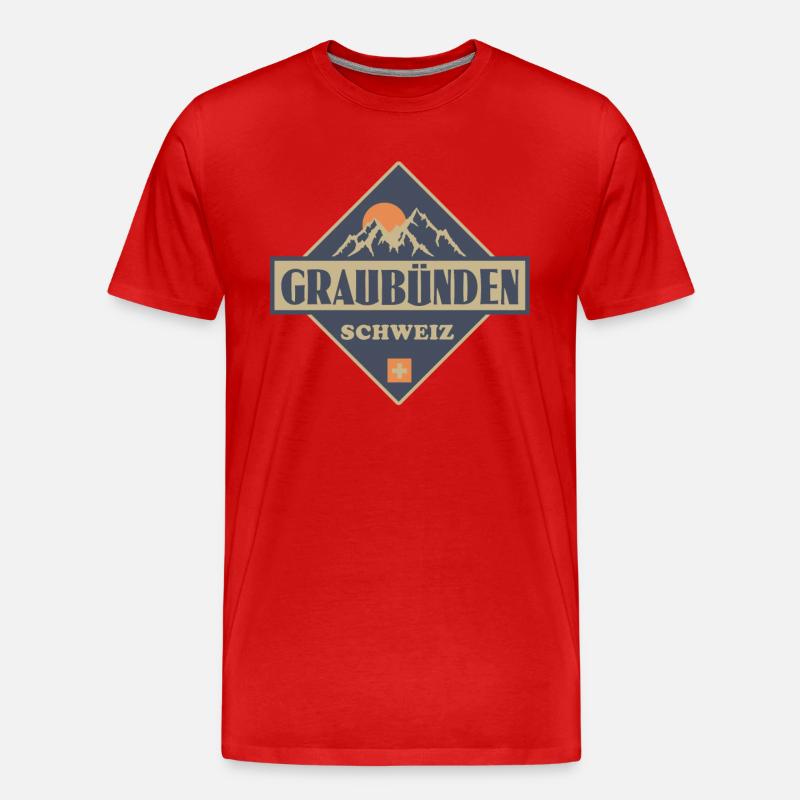 Graubünden - Männer Premium Bio T-Shirt - Rot