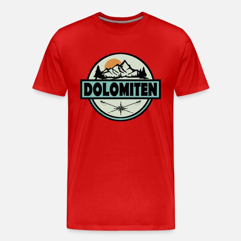 Dolomiten - Männer Premium Bio T-Shirt - Rot