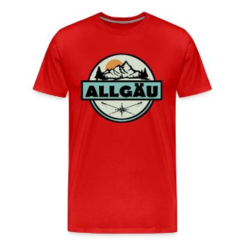 Allgäu - Männer Premium Bio T-Shirt - Rot - Vorne - Damien (186cm)