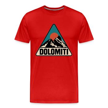 Dolomiten Dolomiti - Männer Premium Bio T-Shirt - Rot - Vorne - Damien (186cm)